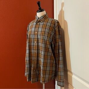 Filson Men’s Sutter Sport Bronze & Gray Plaid Button Down Long‎ Sleeve Shirt